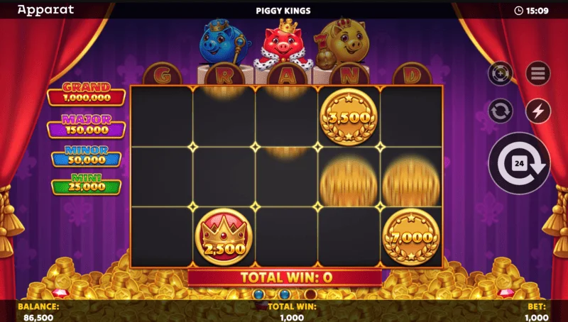 Piggy Kings – Buy Feature-skärm och köp-val